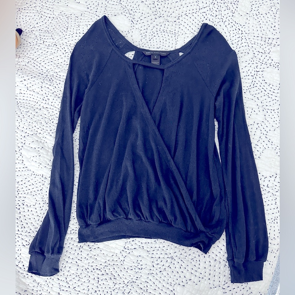 Marc By Marc Jacobs Navy Cutout Sweater-Size S